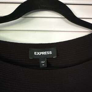 Express Black Solid Round Neck Long Sleeve Bodycon Midi Sweater Dress‎ Size XS
